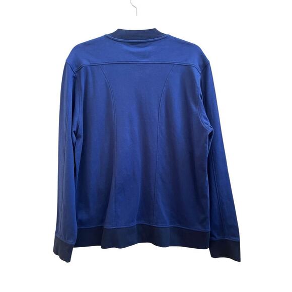 Orchard & Broome Men’s Blue Full Zip Pocket Sweater Bomber Size Medium - Picture 2 of 7